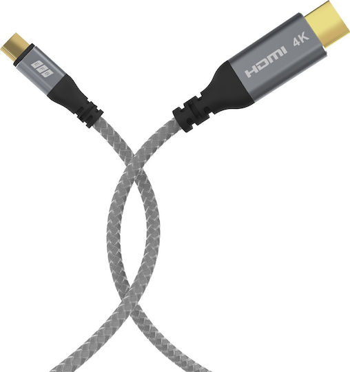 EFB Geflochten Kabel HDMI-Stecker - USB-C-Stecker 1.8m Schwarz