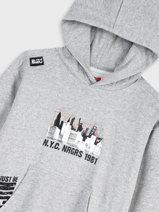 Kids Sweatshirt with Hood and Pockets Gray