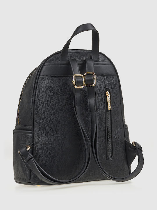Leder Damentasche Rucksack Schwarz