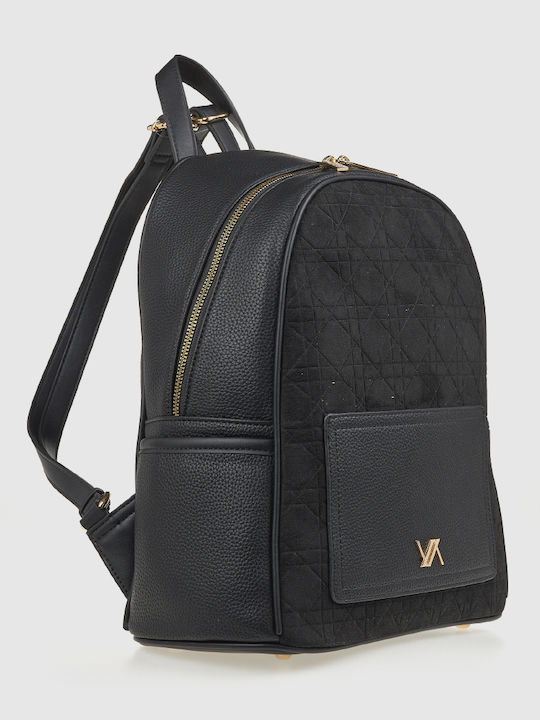 Leder Damentasche Rucksack Schwarz