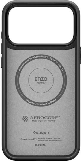 Spigen Enzo Aramid Umschlag Rückseite Aramid Fiber Schwarz (iPhone 17 Pro)