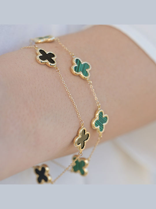 Women's Bracelet with design Flower made of Gold 14K