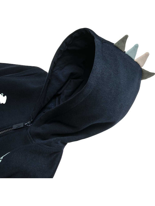 Kids Sweatshirt Cardigan with Hood Navy Blue