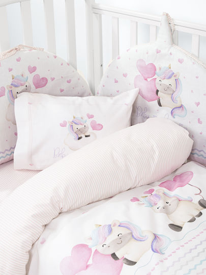 Nima Set Cu Cauciuc Luni Uni Alb 70x140 cm Lenjeri De Patut Bebe