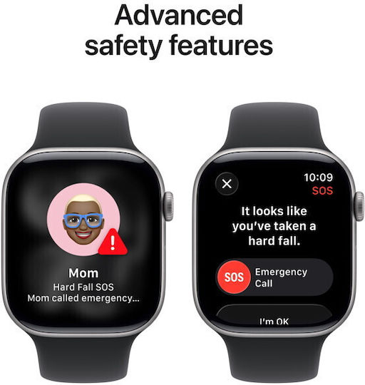 Apple Watch Series 11 Aluminum 46mm Waterproof with Heart Rate Monitor (Space Gray Aluminum Case with Black Sport Band - S/M)