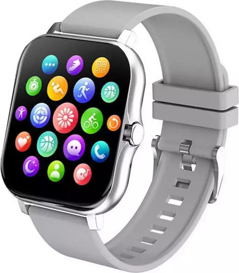 Verk Group Y13 Smartwatch με Παλμογράφο (Ασημί)