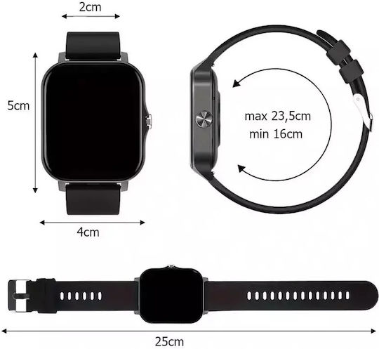 Verk Group Y13 Smartwatch με Παλμογράφο (Ασημί)