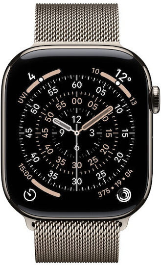 Apple Watch Series 11 Titanium 42mm Waterproof with eSIM and Heart Rate Monitor (Natural Titanium Case with Natural Milanese Loop)