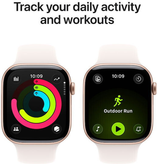 Apple Watch Series 11 Aluminiu 46mm Rezistent la apă (Rose Gold Aluminium Case with Light Blush Sport Band - S/M)