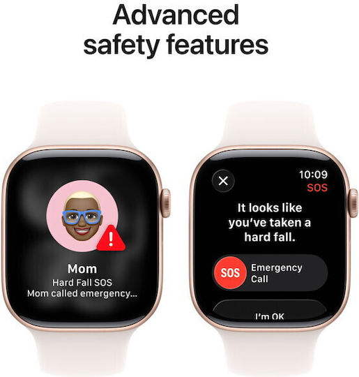 Apple Watch Series 11 Aluminiu 46mm Rezistent la apă (Rose Gold Aluminium Case with Light Blush Sport Band - S/M)