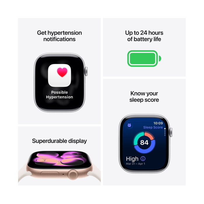 Apple Watch Series 11 Aluminium 46mm Αδιάβροχο με Παλμογράφο (Rose Gold Aluminium Case with Light Blush Sport Band - M/L) (MEV74ETA)