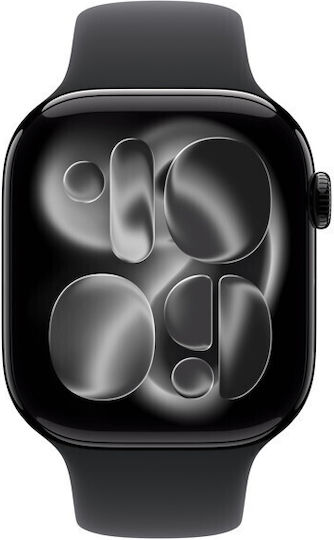 Apple Watch Series 11 Aluminium 42mm Waterproof with Heart Rate Monitor (Jet Black Aluminium Case with Black Sport Band - S/M)