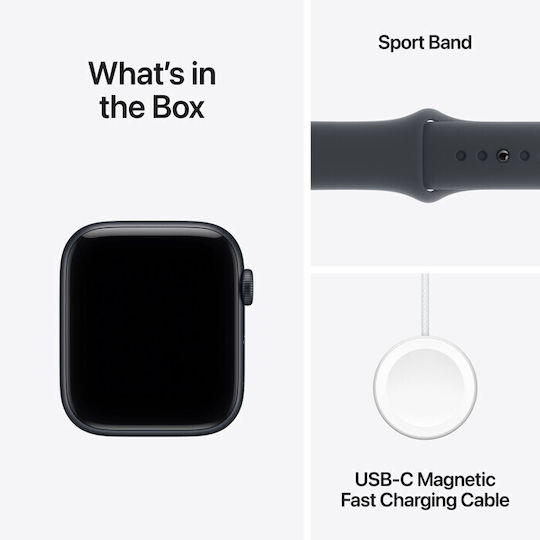 Apple Watch SE 3 Алуминий 44мм с eSIM и Пулсомер (Midnight Aluminium Case with Midnight Sport Band - S/M)