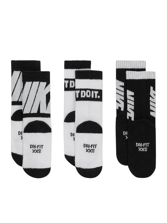 Nike Παιδικές Κάλτσες Αθλητικές Cushioned Sportswear Crew 3 Ζευγάρια