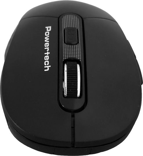 Powertech PT-1466 Безжичен Ергономичен Мишка Черен