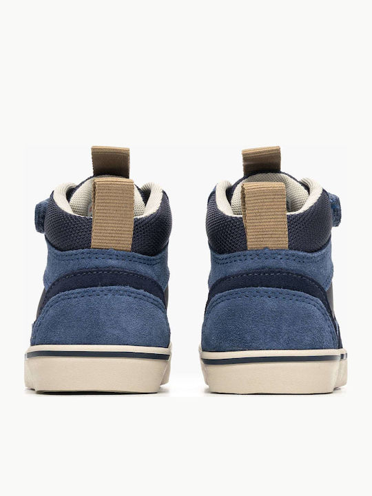 Ghete Copii din Suede cu Velcro Albastru