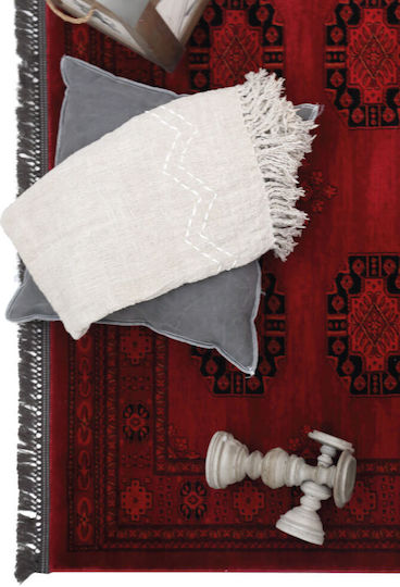 Royal Carpet Afgan 6871 Χειροποίητο Χαλί Ορθογώνιο με Κρόσια Μπορντό 133x190cm
