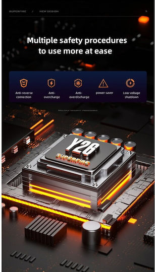Supfire Lanternă cu Bliț LED Reîncărcabilă IP43 cu Luminozitate Maximă 1200 Lumen