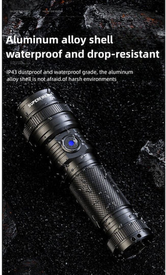 Supfire Lanternă cu Bliț LED Reîncărcabilă IP43 cu Luminozitate Maximă 1200 Lumen