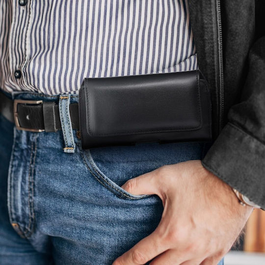 Forcell Royal Leather Universal Belt Holster L Gürteltasche Schwarz