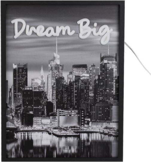 Κάδρο Πίνακας Φωτισμό Neon Σχέδιο New York 30x40cm