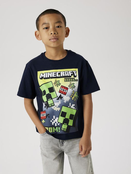 Kinder-T-Shirt Navy Blazer Minecraft