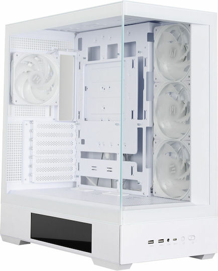Zalman P40 DS Геймърско бюро Midi Tower Компютърна кутия със страничен прозорец Бял