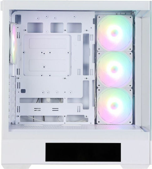 Zalman P40 DS Геймърско бюро Midi Tower Компютърна кутия със страничен прозорец Бял