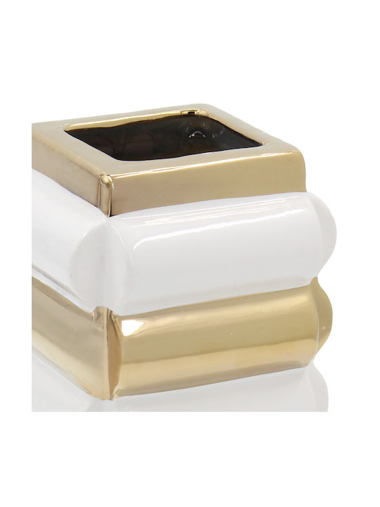 Keskor Decorative Vase White 12x12x22cm