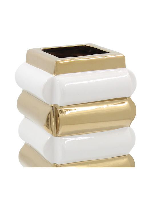 Keskor Decorative Vase White 12x12x32cm