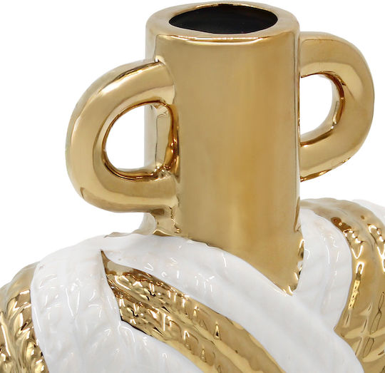 Keskor Βάζο Κεραμικό Λευκό Φ20xΥ22cm