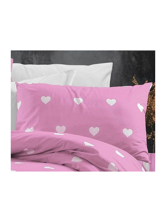 Dimcol Σετ Σεντόνια Υπέρδιπλα 220x240εκ. 608 Pink (4τμχ)