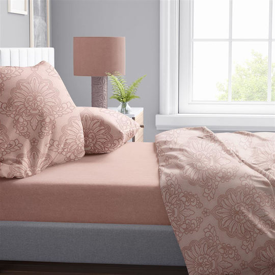 Dimcol Set Cearșafuri 240x270cm. Artemis 703 Dusty Rose 4buc