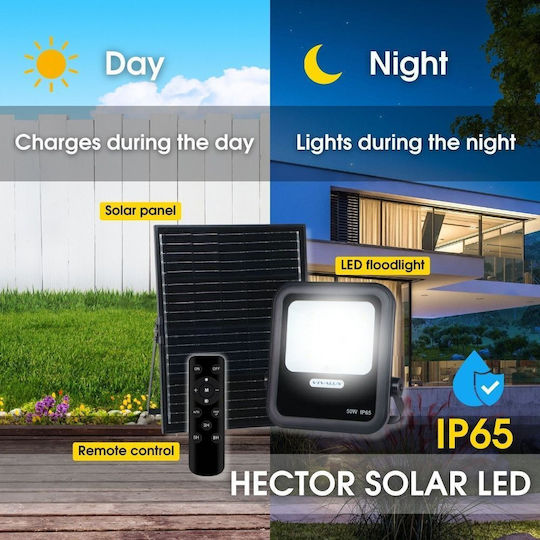 Vivalux Rezistent la apă Solar Proiector LED 100W Alb Rece 6500K IP65
