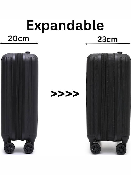CabinFly Valiză de Călătorie Cabină Black, Green cu 4 roți Înălțime 55cm