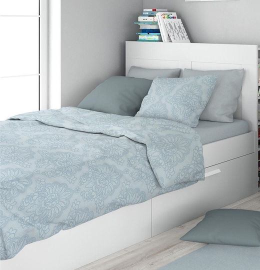 Dimcol Άρτεμις Σετ Σεντόνια Μονά 160x240εκ. Light Blue-grey (3τμχ)