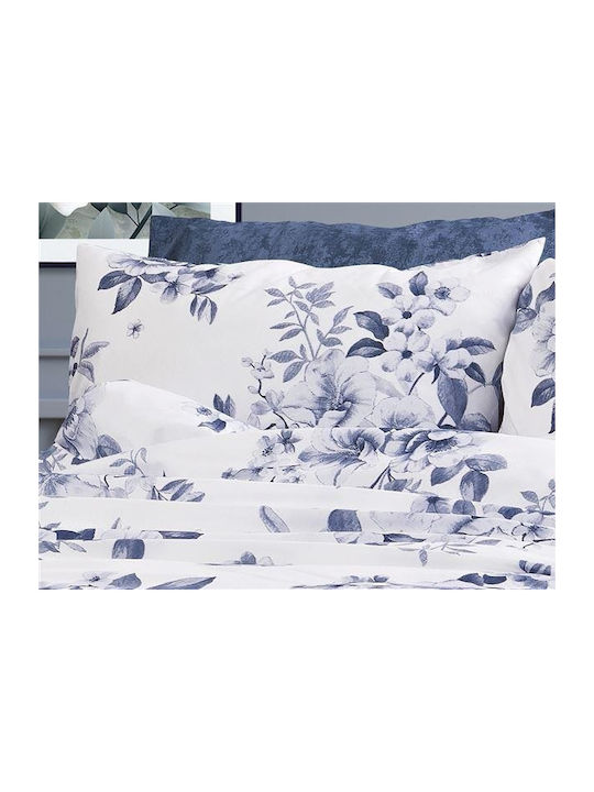 Dimcol Duvet Cover Single 160x240 Veroniki 486 White-blue