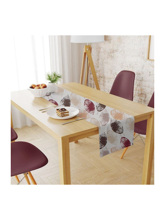 Dimcol Runner Stain Resistant Leaves 467 Brown 40x180cm