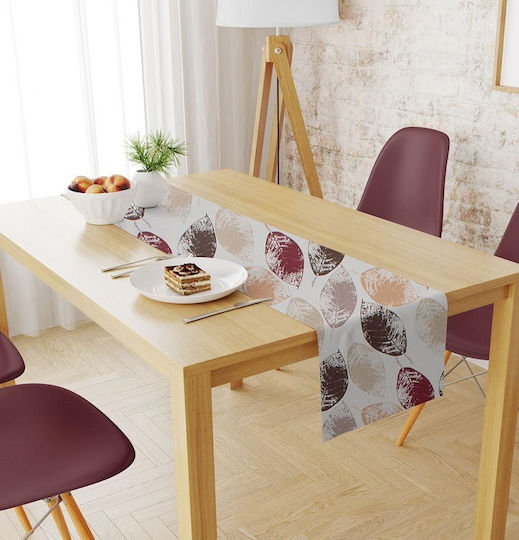 Dimcol Runner Stain Resistant Leaves 467 Brown 40x180cm