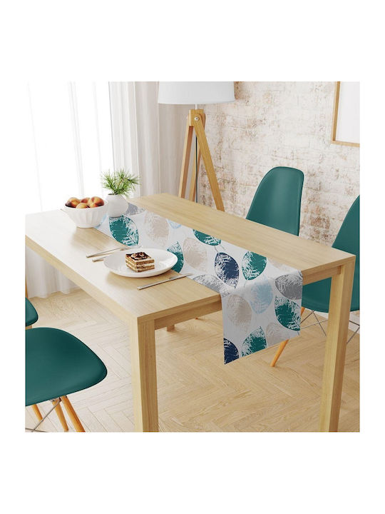 Dimcol Tablecloth Stain Resistant Set 2pcs Leaves 466 Petrol 140x300cm