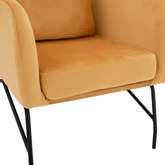 Dania Μπερζέρα Βελούδινη Χρυσό 67x80x102cm