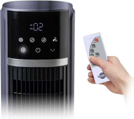 Kerosun Ανεμιστήρας Πύργος 65W με Τηλεχειριστήριο Ασημί