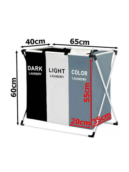 Καλάθι Απλύτων Υφασμάτινο Πτυσσόμενο 135lt 60x38x68cm Πολύχρωμο