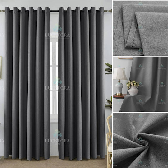 Lucktora Vorhang mit Grommet Grau 270x265cm