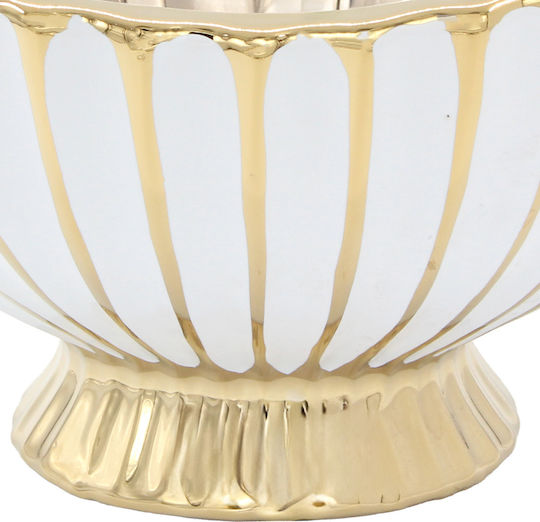 Kupp Dekoratives Keramik 27×18×14 Aus Weißem Gold Keskor 63053 Kupp Dekoratives Keramik 27×18×14 Aus Weißem Gold Keskor 63053