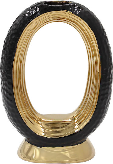 Keskor 63060 Keramik Tischdekoration 16,5×7×25 cm Schwarz Gold