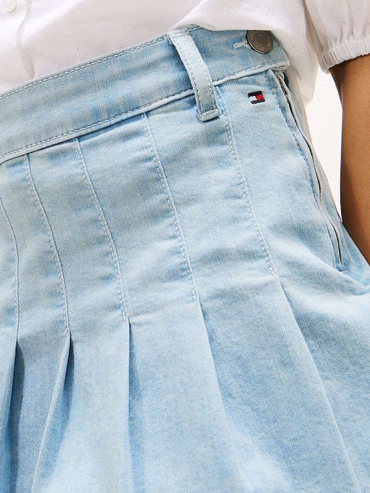 Kids' Denim Pleated Skirt Blue