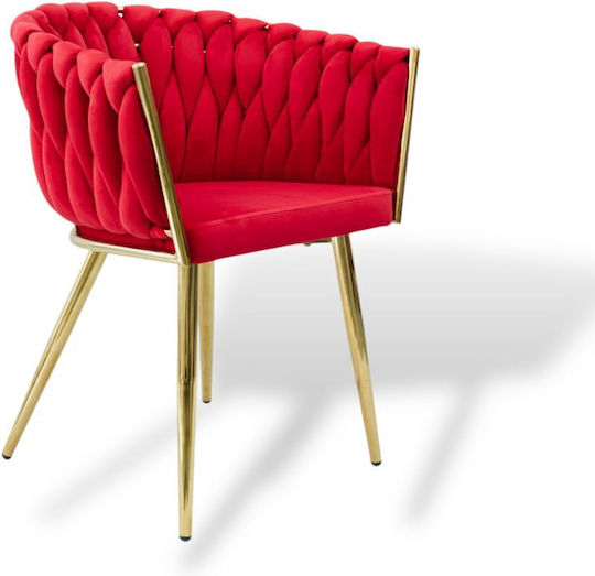 Dining Room Artificial Leather Chair Red 79x60x55cm