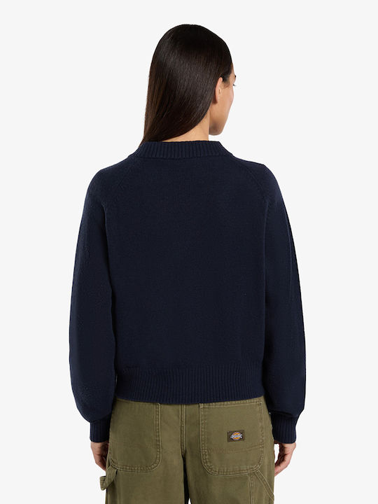 Milan Women's Sweater with Zipper Navy Blue