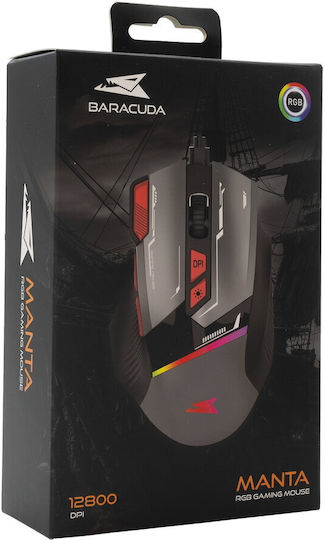 Baracuda BGM-047 Manta RGB Mouse De Gaming 12800 DPI Gri